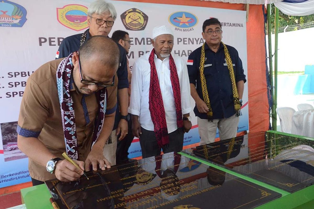 Pertamina meresmikan tiga titik Penyalur BBM Satu Harga di Maluku Utara, Rabu (14/08/2019)