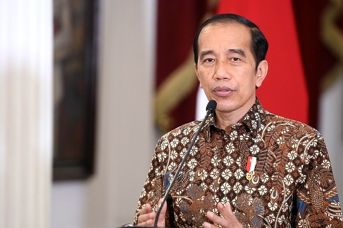 Presiden Joko Widodo di Istana Merdeka, Jakarta, Senin (30/8/2021).