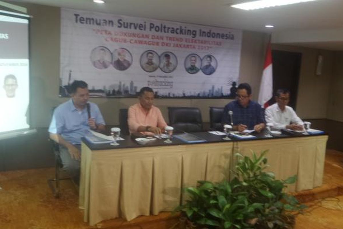 Pemaparan survei Poltracking Indonesia, Minggu (27/11/2016)
