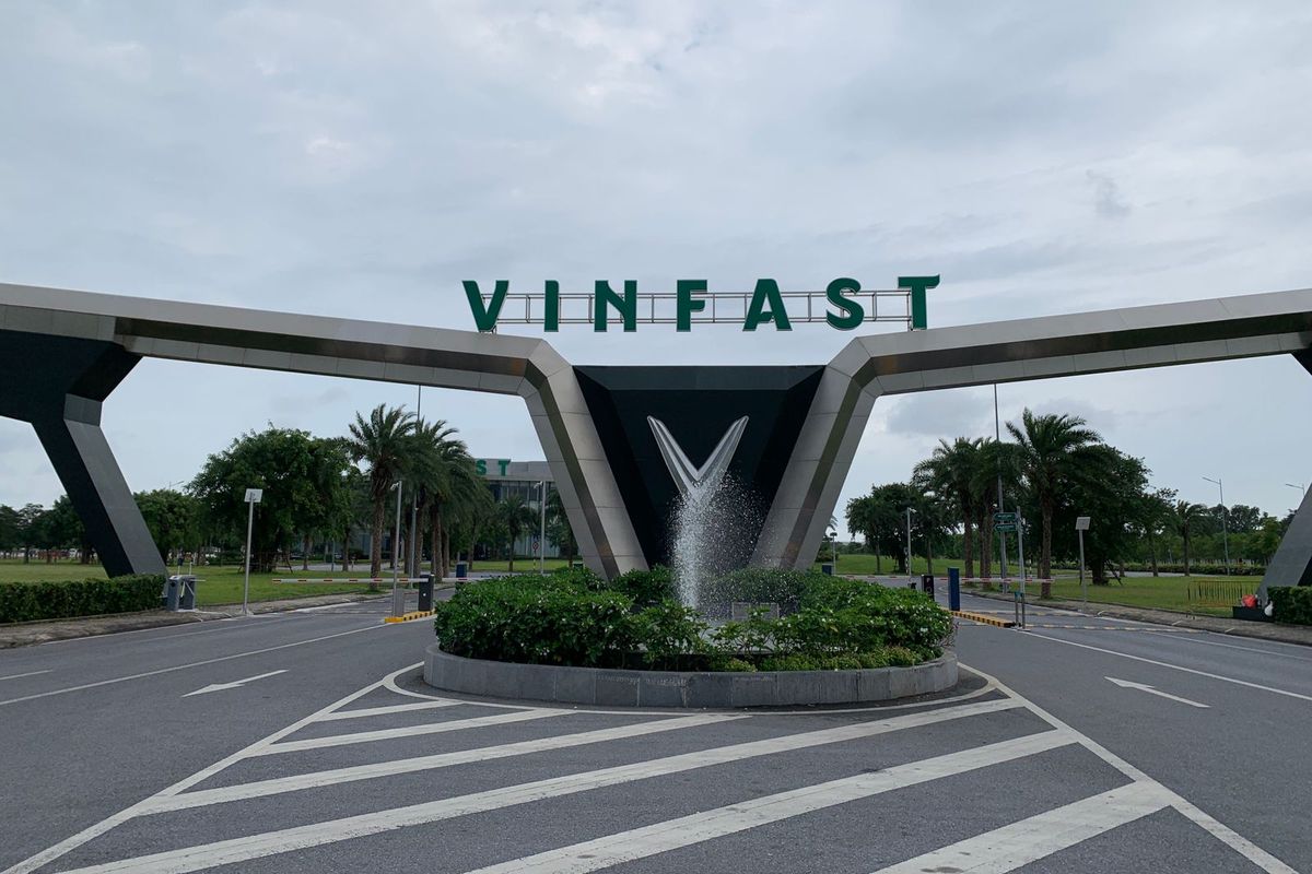 Lokasi pabrik mobil listrik Vinfast berada di Kota Hai Phong, sekitar 2 jam berkendara dari Hanoi, Vietnam.