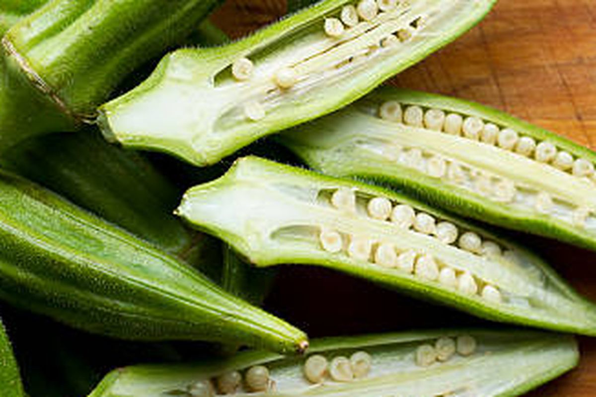 Ilustrasi buah tanaman okra.