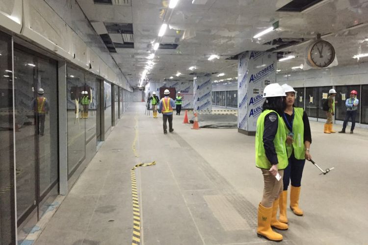 Kondisi Stasiun MRT Senayan pada Kamis (18/10/2018).