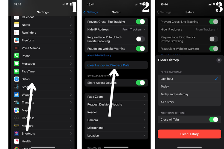Ilustrasi cara hapus cache safari di iPhone