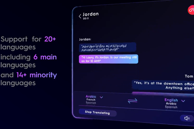 Fitur Real Time Translation di Tecno AI Vision