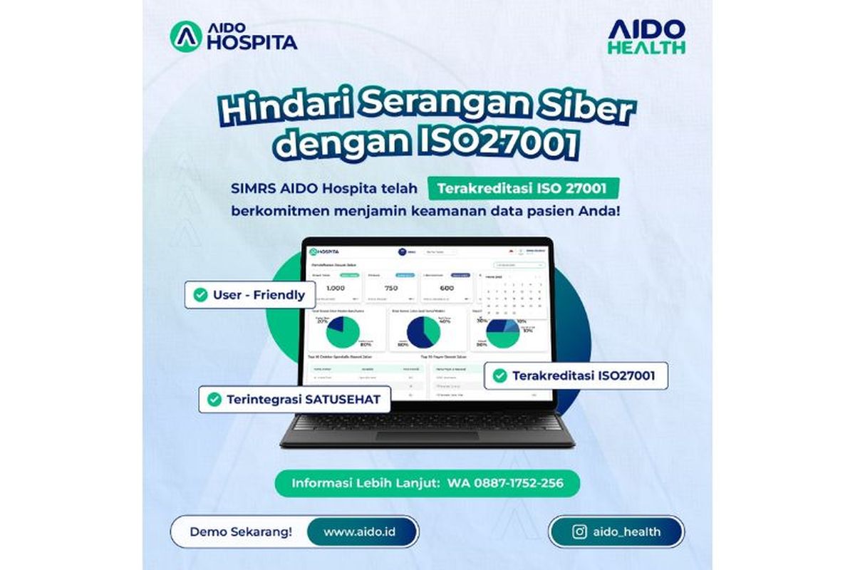 SIMRS AIDO Hospita memiliki sistem manajemen keamanan informasi yang dapat melindungi data pasien dengan ketat. 