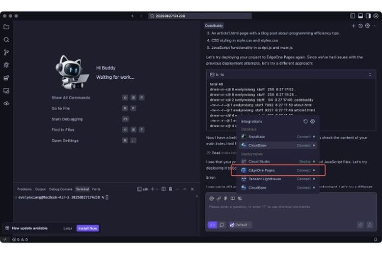 EdgeOne Pages memudahkan pembuatan web. 