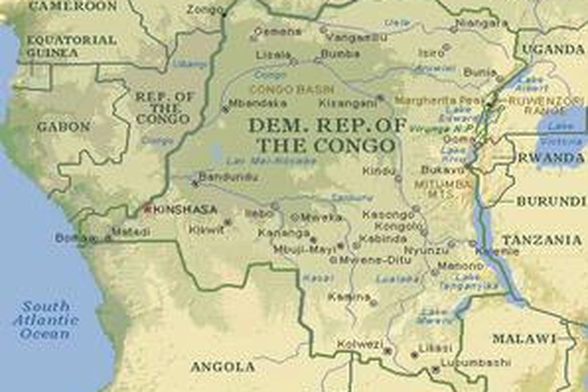 Peta Republik Demokratik Kongo