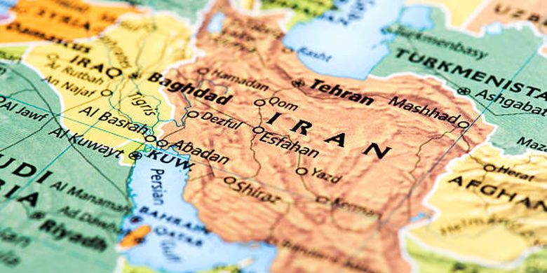 ilustrasi peta Iran, salah satu negara yang tidak pernah dijajah.