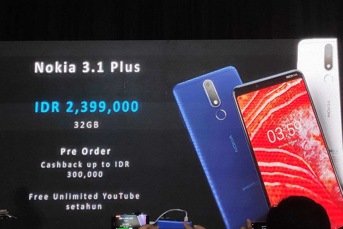 Peluncuran Nokia 3.1 Plus di Jakarta, Selasa (19/3/2019).