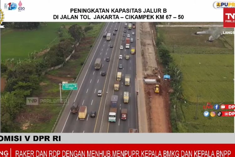 Pelebaran Jalan Tol Jakarta-Cikampek jelang Mudik Lebaran 2022
