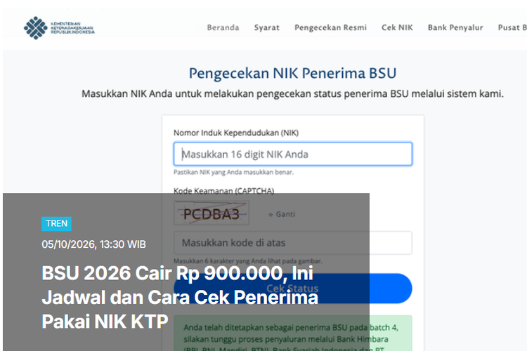 [POPULER TREN] Cara Cek Penerima BSU 2026 Pakai NIK | Wilayah Hujan sampai 8 Oktober