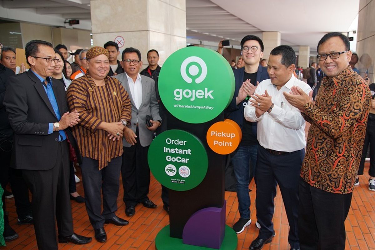 Peresmian Titik Jemput GoCar Instan di Terminal 2 Bandara Soekarno Hatta, Selasa (10/9/2019).