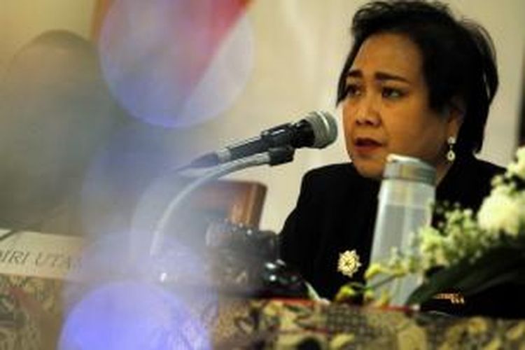 Rachmawati Soekarnoputri, saat menghadiri rapat kerja nasional partai Pelopor, di Hotel Maharadja, Jakarta Selatan, Minggu (3/4/2011). 