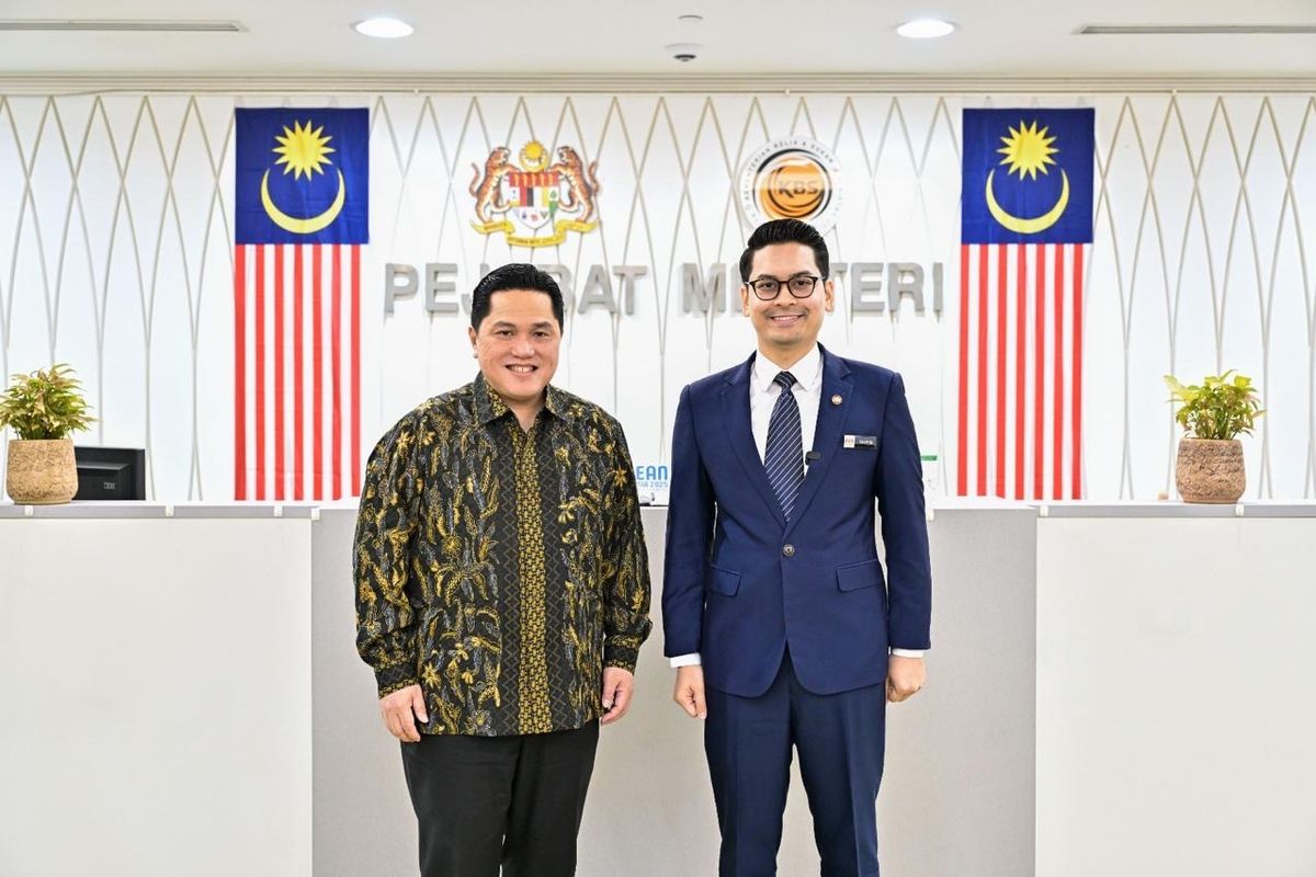 Menteri Pemuda dan Olahraga (Menpora) Republik Indonesia (RI) Erick Thohir dalam pertemuan dengan Menteri Belia dan Sukan (Menteri Pemuda dan Olahraga) Malaysia Muhammed Taufiq Johari, Selasa (10/2/2026).