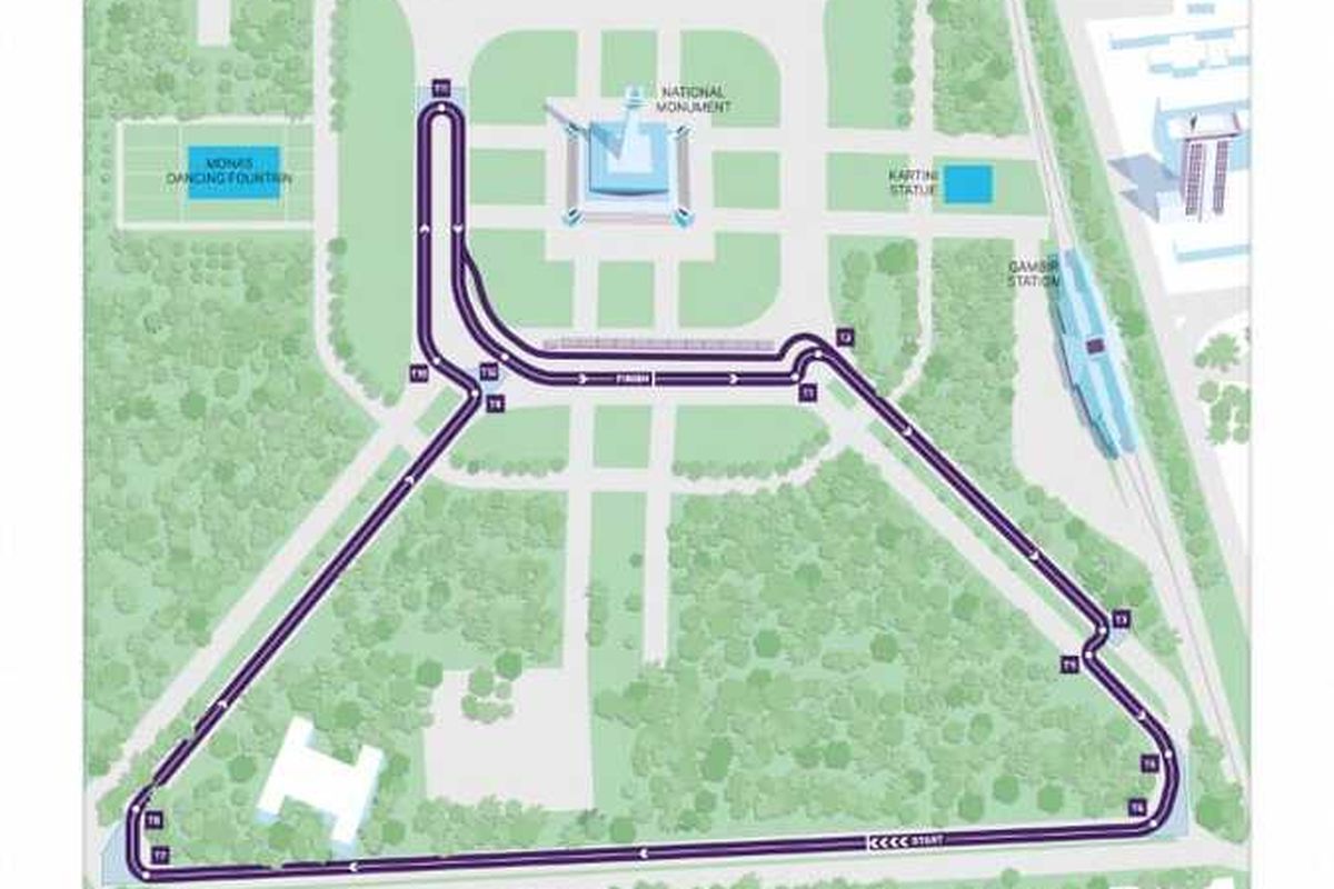 Jalur Formula E yang diumumkan di Hotel Novotel, Cikini, Jakarta Pusat, Jumat (14/2/2020)