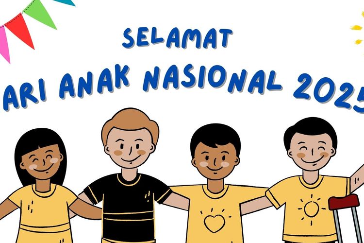 Kumpulan ucapan Hari Anak Nasional 2025 yang mengusung tema mengusung tema ?Anak Hebat, Indonesia Kuat Menuju Emas 2045 untuk dibagikan di media sosial pada 23 Juli 2025.