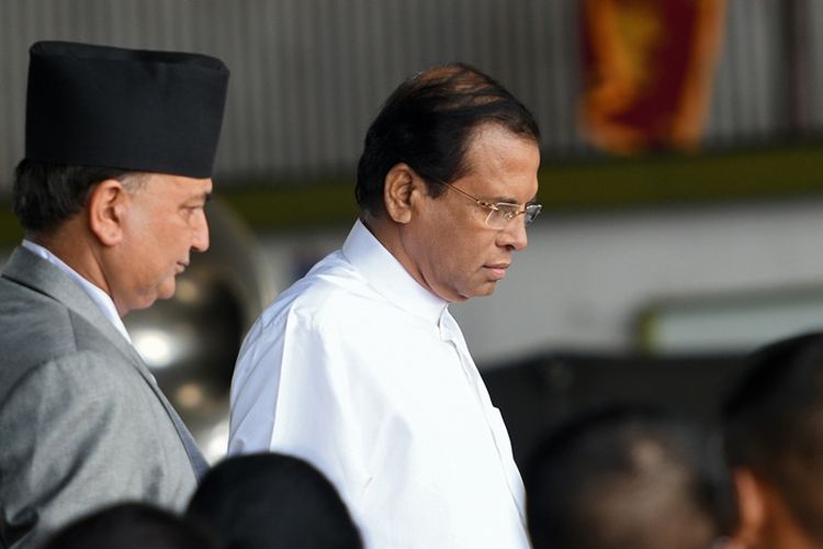 Presiden Sri Lanka Maithripala Sirisena saat di Kathmandu, Nepal.