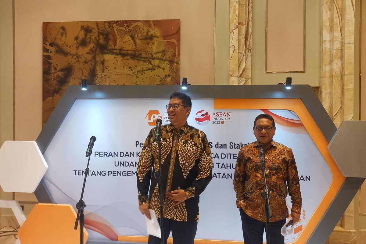 Ketua Dewan Komisioner LPS Purbaya Yudhi Sadewa acara Pertemuan Tahunan LPS dan Stakeholders, Selasa (20/6/2023).