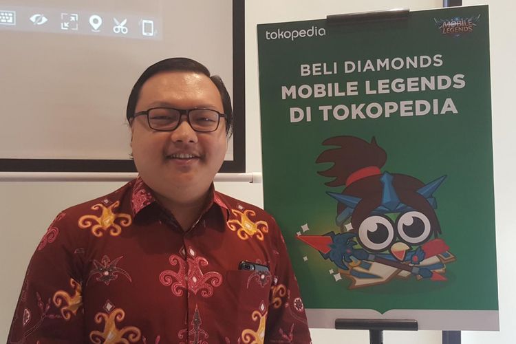 COO Tokopedia, Leontinus Alpha Edison,dalam konferensi pers kerjasama Tokopedia dengan Mobile Legends, di Aromanis Restaurant, Jakarta,  Rabu (13/12/2017).