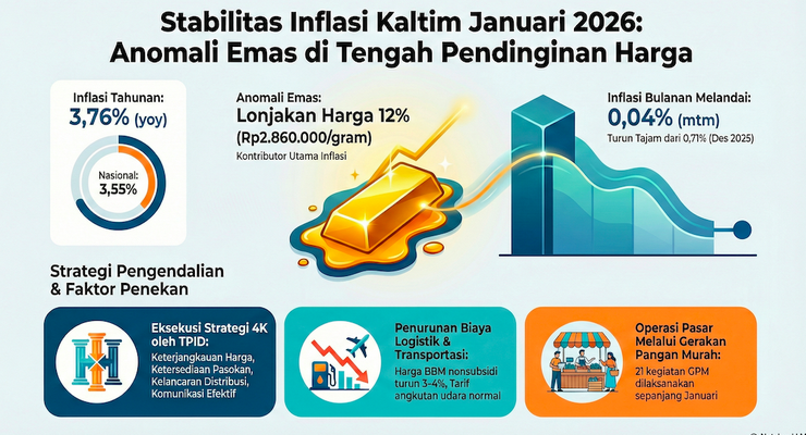 Indeks Harga Konsumen Kaltim Resilien di Tengah Volatilitas Emas Dunia