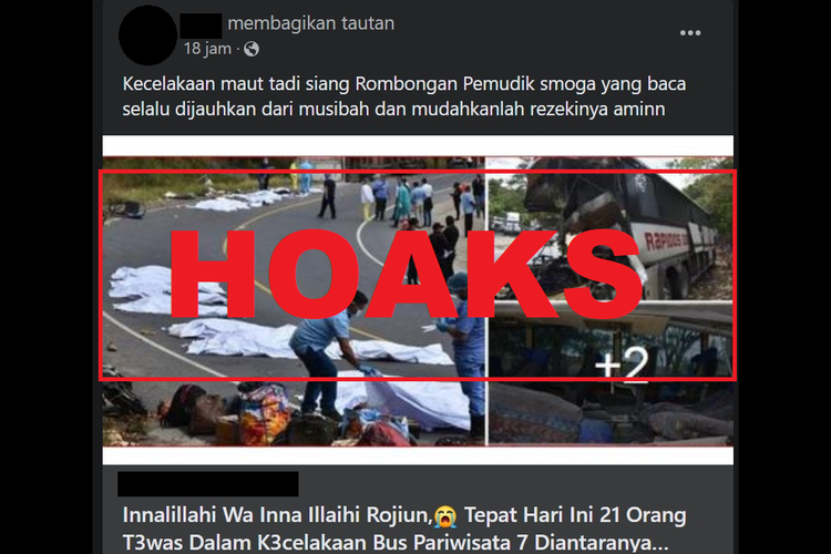 Hoaks, kecelakaan bus diklaim menewaskan rombongan pemudik