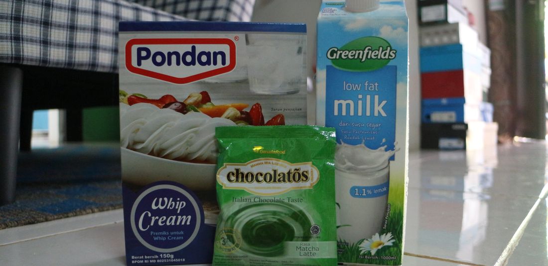 Bahan-bahan untuk membuat Dalgona Matcha