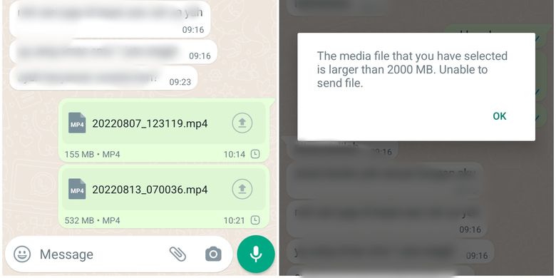 Ilustrasi file WhatsApp yang dikirim maksimal 2 GB.