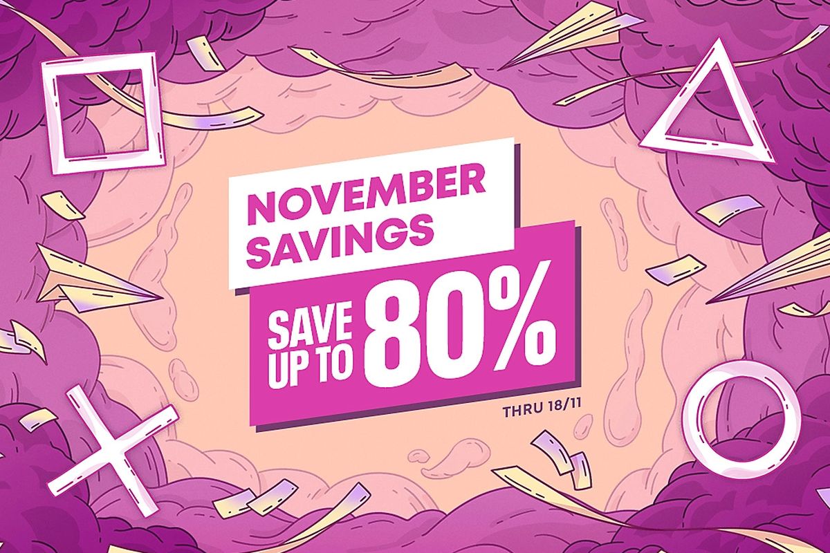 Ilustrasi diskon game November Savings yang diadakan Sony di PlayStation Store.