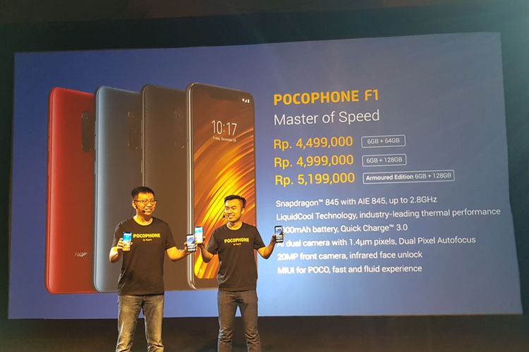 Peluncuran Xiaomi Pocophone F1 di Pullman Central Park, Jakarta, Senin (27/8/2018).
