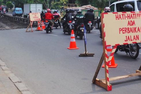 Perbaikan Jalan Daan Mogot, Jakarta Arah Tangerang Macet