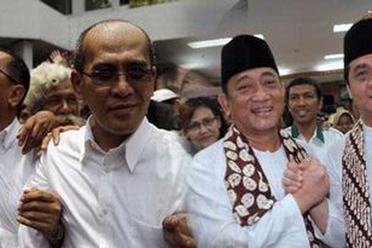 Pasangan calon gubernur dari jalur independen, Faisal Basri-Biem Benjamin dan Hendardji Soepandji-Riza Patria.