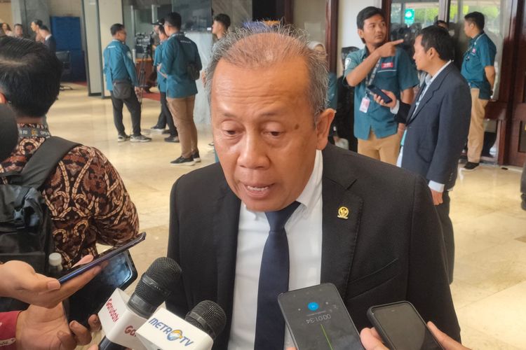 Sekretaris Fraksi Nasdem DPR Saan Mustopa di Kompleks Parlemen Senayan, Jakarta, Rabu (16/8/2023).