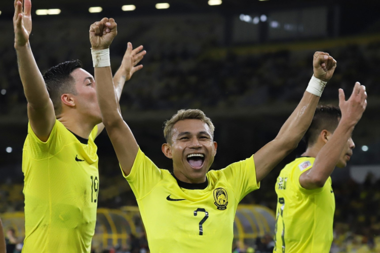 Striker timnas Malaysia, Faisal Halim, mencetak dua gol ke gawang Laos dalam babak penyisihan Grup B Piala AFF 2022 di Stadion Bukit Jalil, Sabtu (24/12/2022) malam WIB.