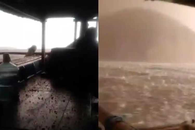 Nelayan Lampung Selamat Usai Terjebak Hujan Batu Material Erupsi Gunung Anak Krakatau