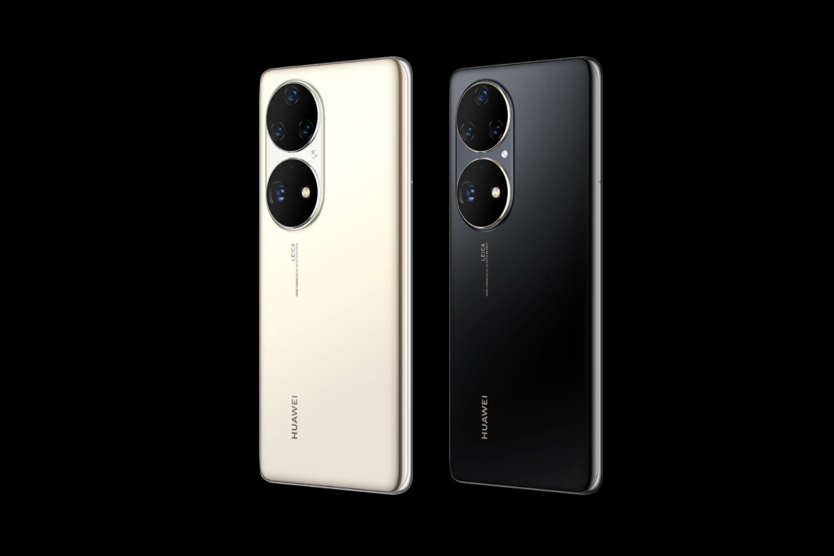 Huawei P50 Pro di Indonesia hadir dalam varian warna Cocoa Gold (kiri) dan Golden Black (kanan).