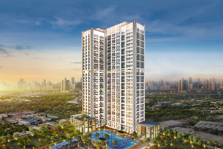 PT Hong Kong Kingland melaksanakan konstruksi strukstur teratas apartemen The Fritz, di kawasan Kingland Avenue, Sabtu (7/11/2020), di Tangerang Selatan, Banten.