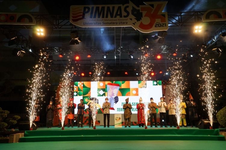 Momen peresmian Pimnas ke-34 USU pada Selasa (26/10/2021).