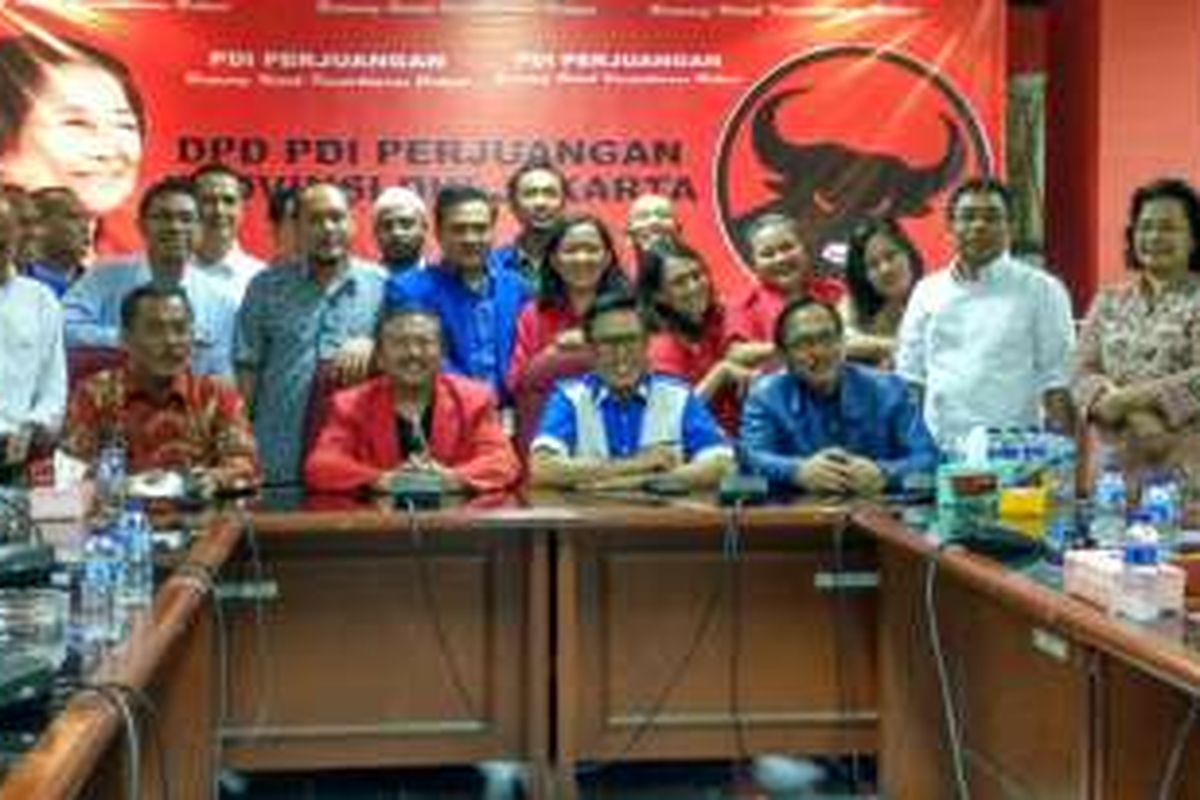 Pengurus DPD PDI-P dan DPW PAN DKI Jakarta mengadakan pertemuan di Kantor DPD PDI-P DKI, Tebet, Jakarta Selatan, Rabu (1/6/2016).