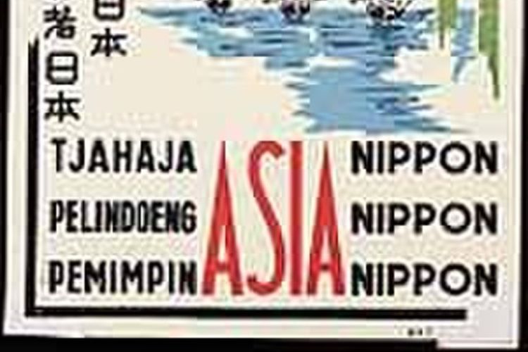 Poster Gerakan Tiga A propaganda Jepang terhadap Indonesia