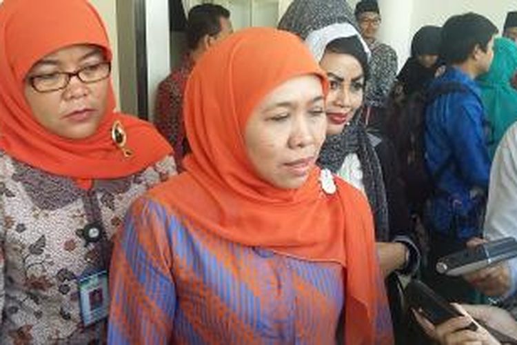 Menteri Sosial Khofifah Indar Parawansa, saat ditemui di Istana Wakil Presiden, Jakarta, Senin (25/5/2015).