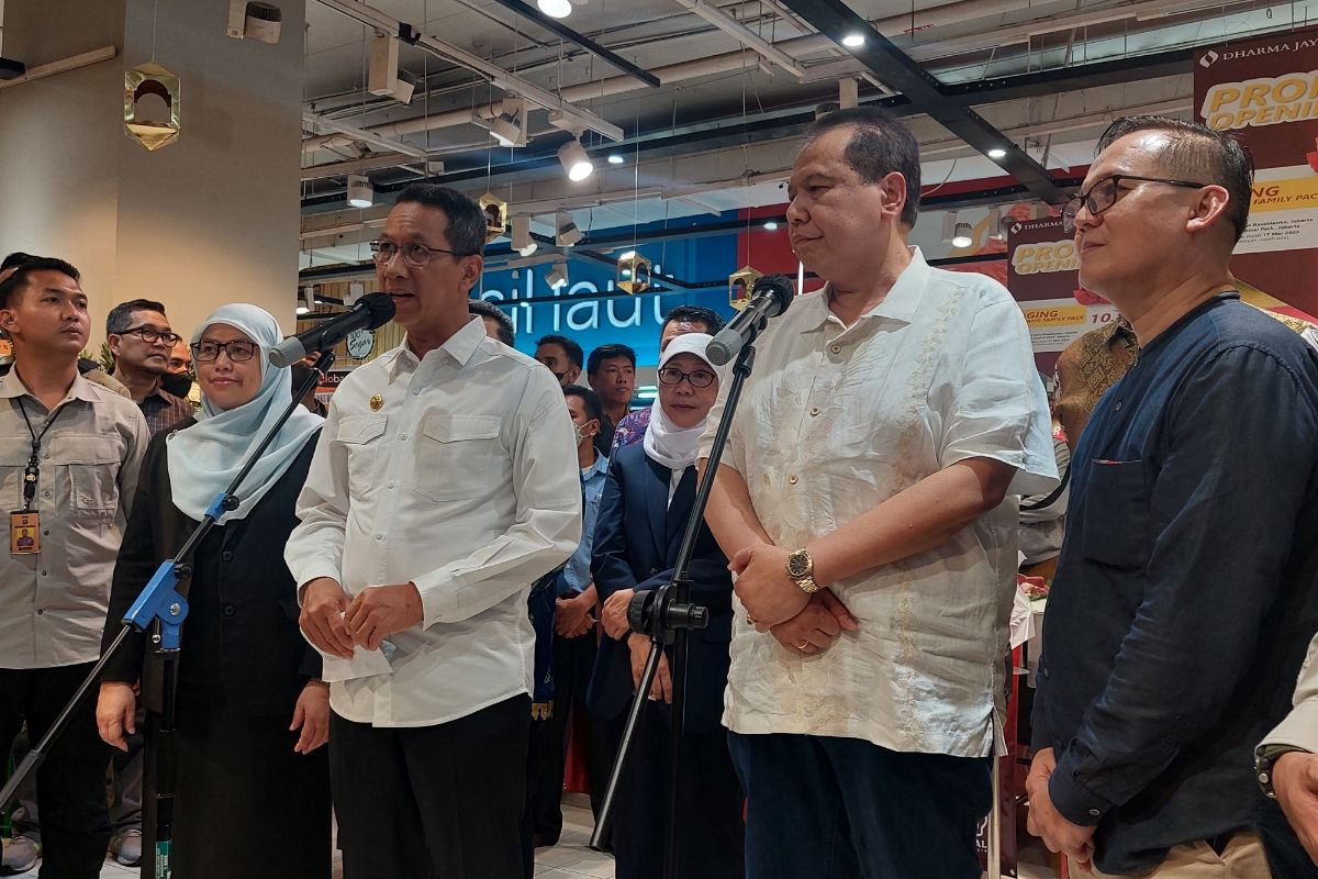 Penjabat Gubernur DKI Jakarta Heru Budi Hartono di Kota Kasablanka, Jakarta Selatan, Selasa (21/3/2023).