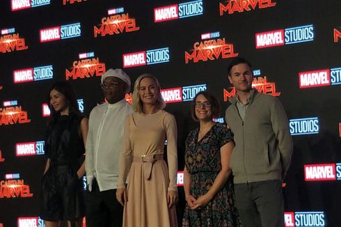 Samuel L Jackson Mendadak Tegur Brie Larson di Jumpa Pers Film Captain Marvel