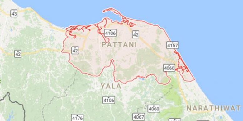 Peta wilayah Pattani, Thailand