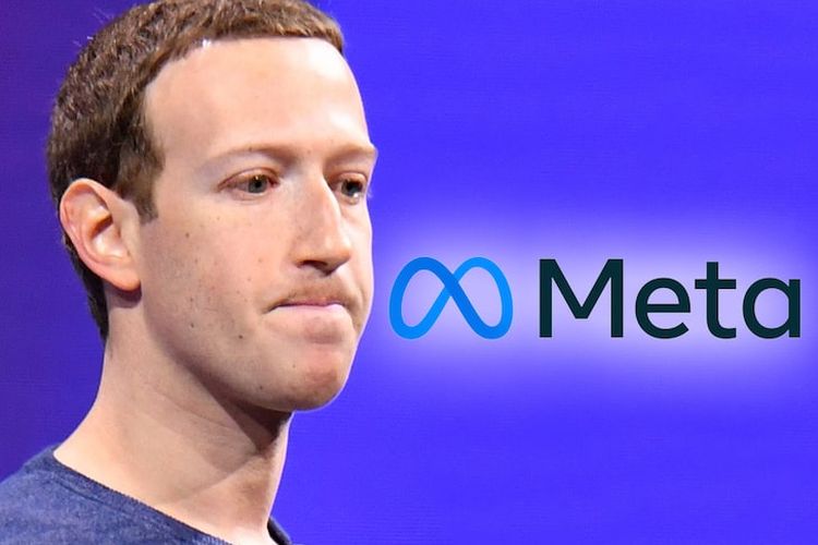 Ilsutrasi Meta dan pendirinya, Mark Zuckerberg.
