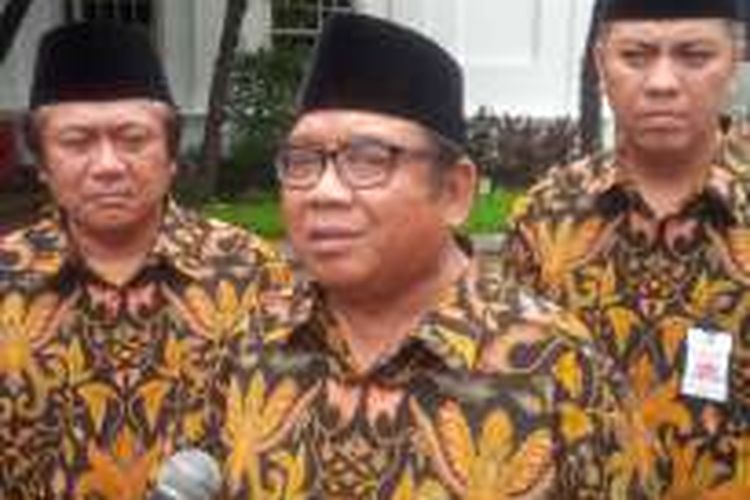 Ketua Umum DPP Lembaga Dakwah Islam Indonesia (LDII) Abdullah Syam, di Istana Merdeka, Jakarta, Jumat (5/2/2016) siang. 