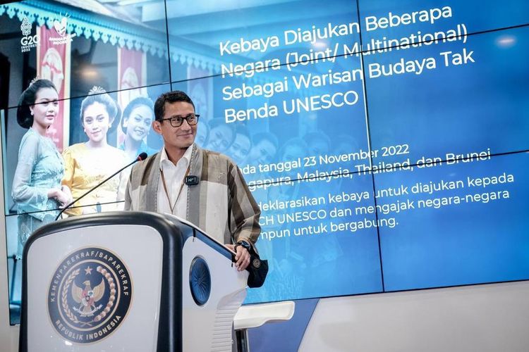 Menteri Pariwisata dan Ekonomi Kreatif (Manparekraf) Sandiaga Uno dalam Weekly Brief with Sandi Uno yang dilakukan secaya hybrid, Senin (28/11/2022) 