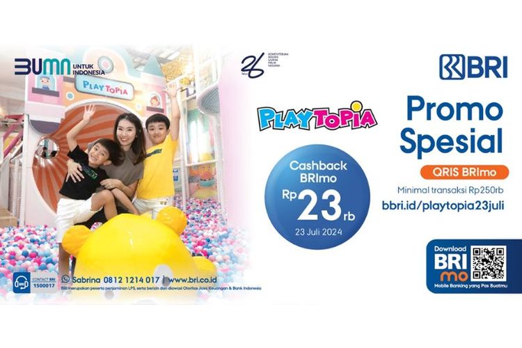 Promo spesial BRI di Playtopia bisa dimanfaatkan untuk bermain bersama anak. 