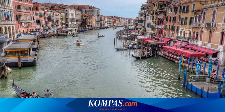  Italia  Lockdown karena Virus Corona Sungai  di  Venesia 