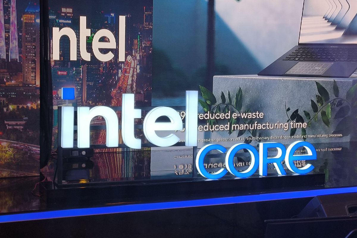 Ilustrasi logo Intel Core.