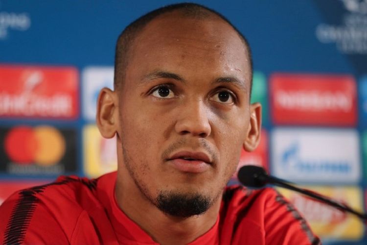 Fabinho saat jumpa pers jelang laga Liga Champions, 16 Oktober 2017. 